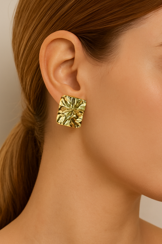 Molten Gold Stud Earrings
